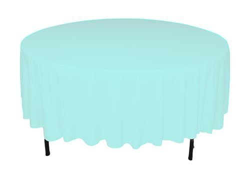 Aqua 120" Round Poly Premier Tablecloth