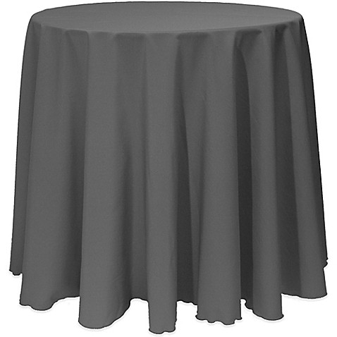 Charcoal 90" Round Poly Premier Tablecloth