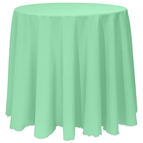 Mint 90" Round Poly Premier Tablecloth