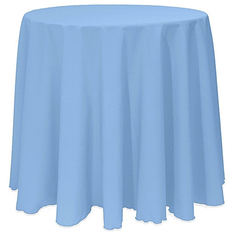 Light Blue 90" Round Poly Premier Tablecloth