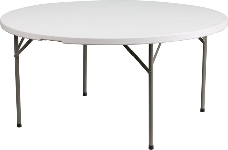 60'' Round Granite White Plastic Folding Table