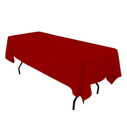 Cherry Red 60" x 120" Poly Premier Tablecloth 