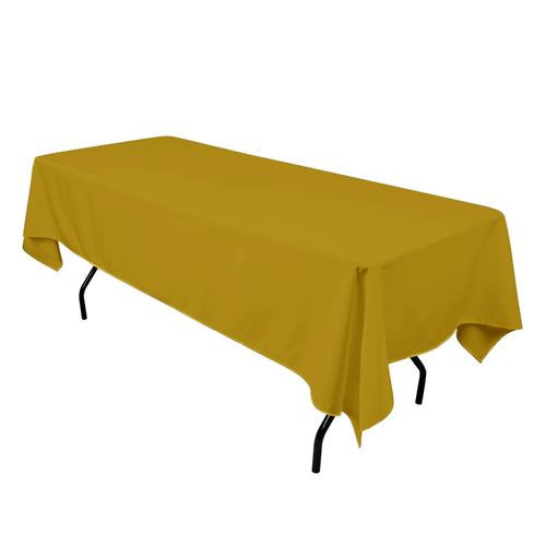 Gold 60" x 120" Poly Premier Tablecloth 