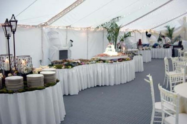 6030 Serpentine Shirred Fitted Tablecloth Poly Premier 