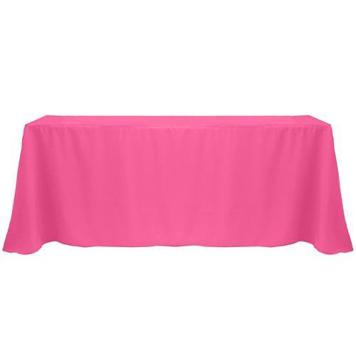 Hot Pink 90" x 132" Poly Premier Tablecloth 