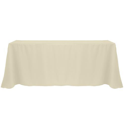 Tan 90" x 156" Poly Premier Tablecloth