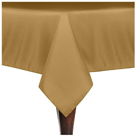 Gold 90" x 90" Poly Premier Tablecloth 