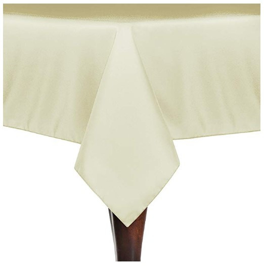 Tan 90" x 90" Poly Premier Tablecloth