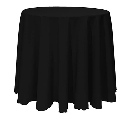 Black 108" Round Poly Premier Tablecloth