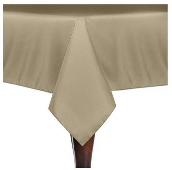 Camel 90" x 90" Poly Premier Tablecloth