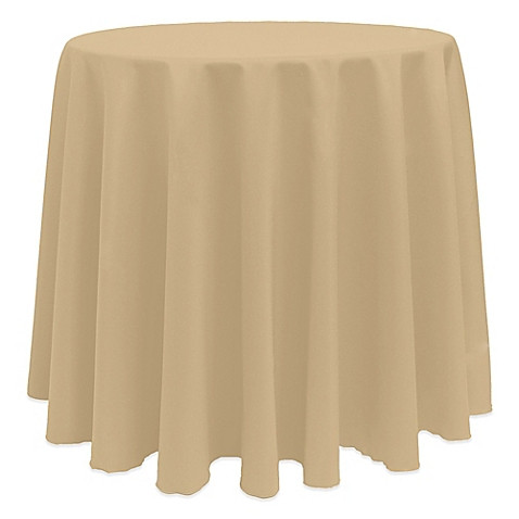 Camel 108" Round Poly Premier Tablecloth