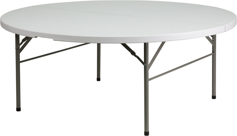 72'' Round Plastic Folding Table, Bi-Fold Table