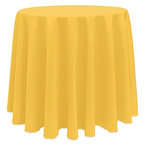 Goldenrod 96" Round Poly Premier Tablecloth