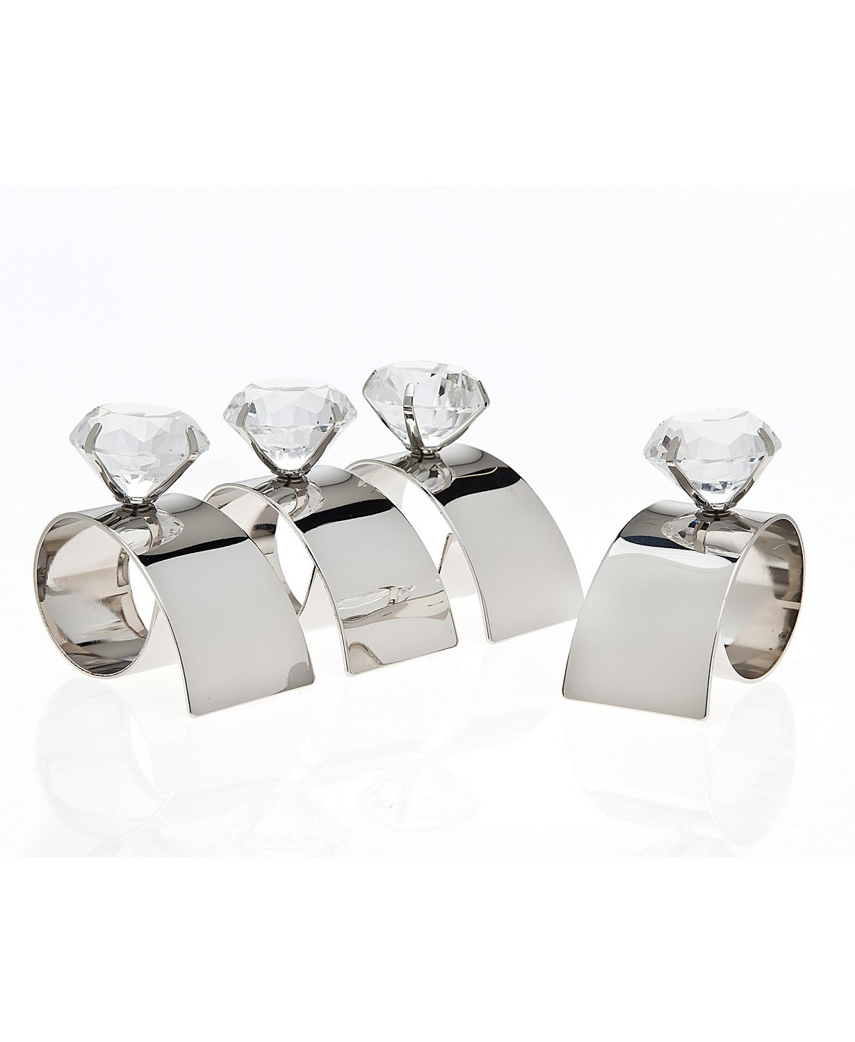  Godinger Arch Diamond Napkin Rings Set Of 4