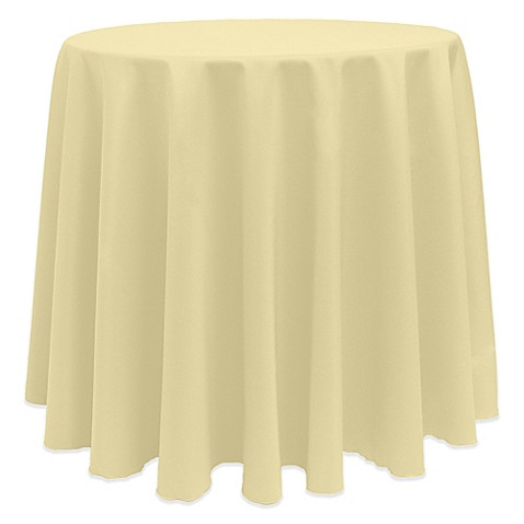 Honey 108" Round Poly Premier Tablecloth