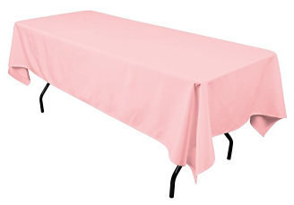 Light Pink 60" x 120" Poly Premier Tablecloth  