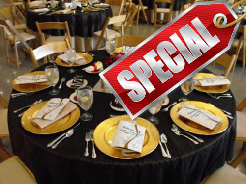 120" Black Tablecloth Special