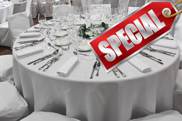 White 108" Round Tablecloth Poly Premier Special 