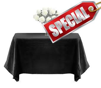 90 X 132 Black Tablecloth Special