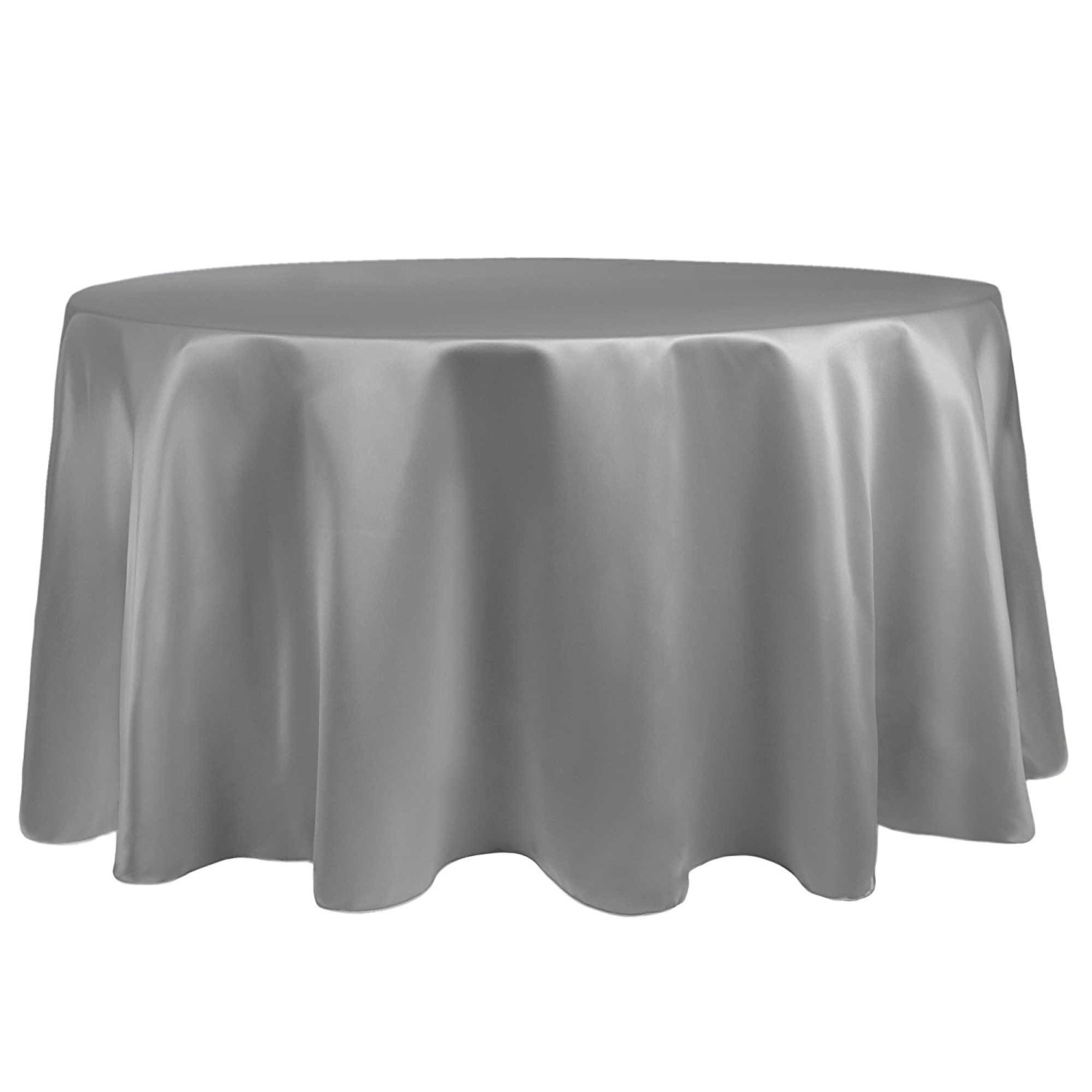 Silver 120" Round Duchess Tablecloth