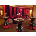 84" Round Poly Checkered Tablecloth