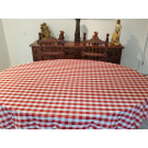Oval 70" x 126" Poly Check Tablecloth
