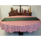 Oval 62" x 80" Poly Check Tablecloth