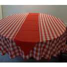 Oval 70" x 94" Poly Check Tablecloth