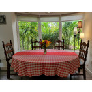 Oval 70" x 144" Poly Check Tablecloth