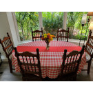 Oval 70" x 120" Poly Check Tablecloth