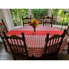 Oval 72" x 144" Poly Check Tablecloth