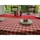 Oval 70" x 104" Poly Check Tablecloth