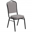 Gray Fabric Stacking Banquet Chair, Black Frame
