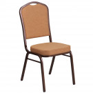 Light Brown Fabric Stacking Banquet Chair, Copper Frame