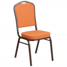 Orange Fabric Stacking Banquet Chair, Copper Frame