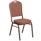 Brown Fabric Stacking Banquet Chair, Copper Frame