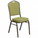 Moss Fabric Stacking Banquet Chair, Gold Frame
