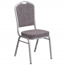 Herringbone Fabric Stacking Banquet Chair, Silver Frame