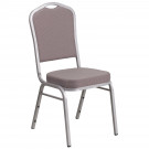 Gray Dot Fabric Stacking Banquet Chair, Silver Frame