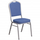 Blue Fabric Banquet Chair, Silver Frame