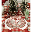 Oval 70" x 84" Poly Check Tablecloth