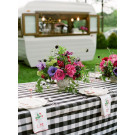 Oval 108" x 132" Poly Check Tablecloth