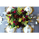 Oval 102" x 144" Poly Check Tablecloth