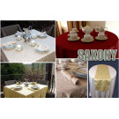 74" x 96" Oval Saxony Damask Tablecloth
