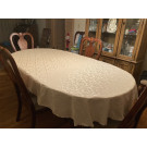 60" x 108" Oval Saxony Damask Tablecloth
