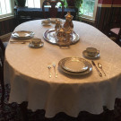 66" x 99" Oval Saxony Damask Tablecloth