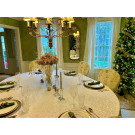 60" x 170" Oval Saxony Damask Tablecloth