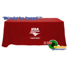 24 Hour Express or 48 Hour Rush 6Ft Printed Table Throw Single Color Printing 12 Imprint Colors