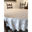 80" X 100" Oval Etched Velvet Tablecloth