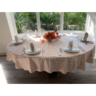 70" X 108" Oval Etched Velvet Tablecloth